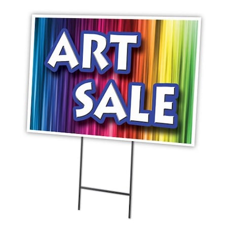 Signmission Art Sale Yard Sign & Stake outdoor plastic coroplast window, C-1216-DS-Art Sale C-1216-DS-Art Sale
